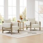 Fauteuil d'appoint rembourré Carol, style moderne du milieu du siècle, avec pieds en bois