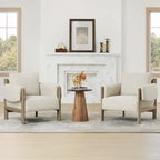 Fauteuil d'appoint rembourré Carol, style moderne du milieu du siècle, avec pieds en bois