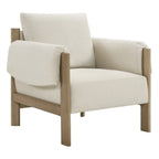 Fauteuil d'appoint rembourré Carol, style moderne du milieu du siècle, avec pieds en bois