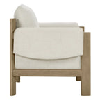 Fauteuil d'appoint rembourré Carol, style moderne du milieu du siècle, avec pieds en bois