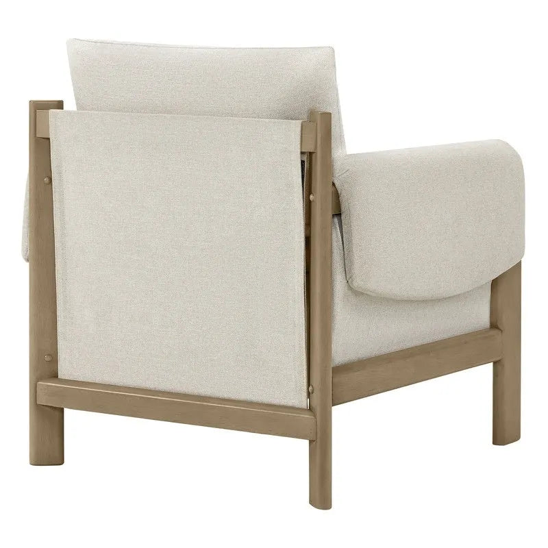 Fauteuil d'appoint rembourré Carol, style moderne du milieu du siècle, avec pieds en bois