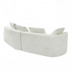 Canapé d'angle incurvé moderne avec revêtement de haute qualité et assise spacieuse