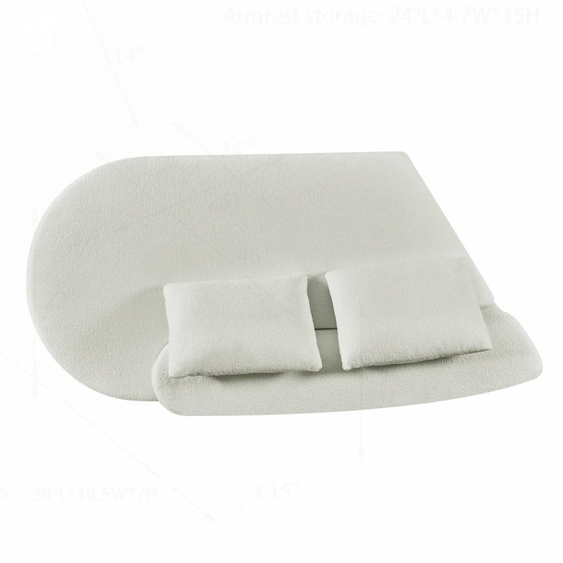 Canapé d'angle incurvé moderne avec revêtement de haute qualité et assise spacieuse