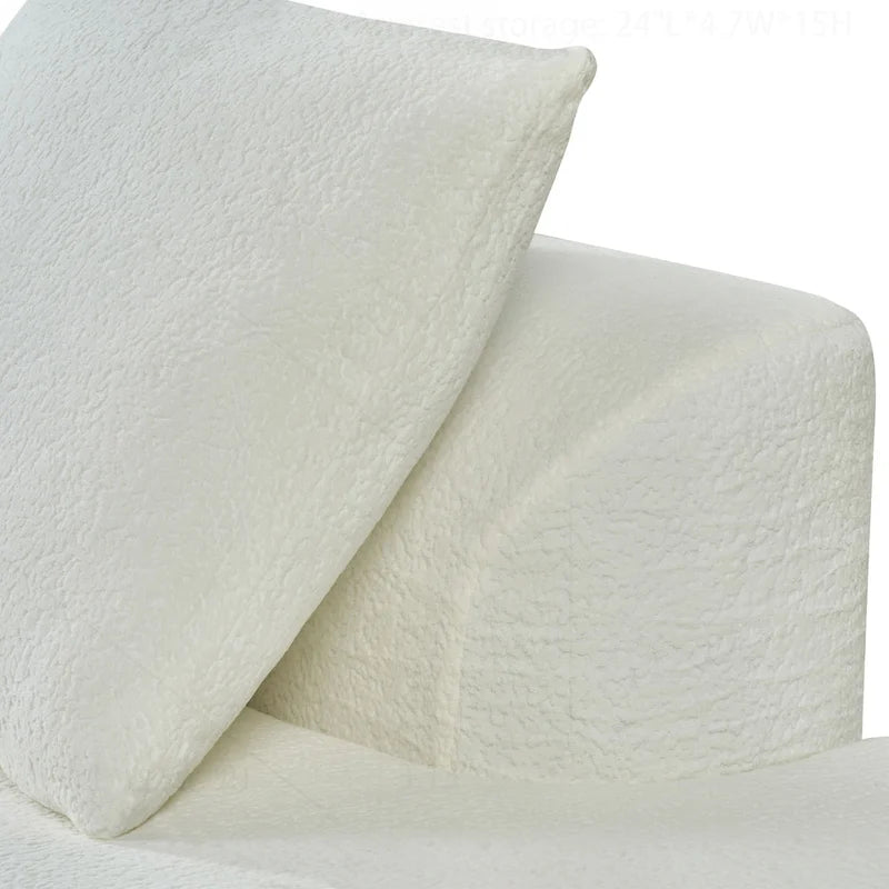 Canapé d'angle incurvé moderne avec revêtement de haute qualité et assise spacieuse