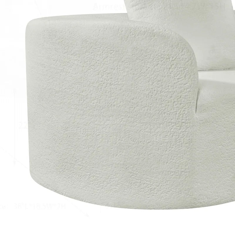 Canapé d'angle incurvé moderne avec revêtement de haute qualité et assise spacieuse