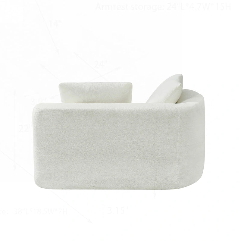 Canapé d'angle incurvé moderne avec revêtement de haute qualité et assise spacieuse