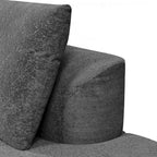 Canapé d'angle incurvé moderne avec revêtement de haute qualité et assise spacieuse