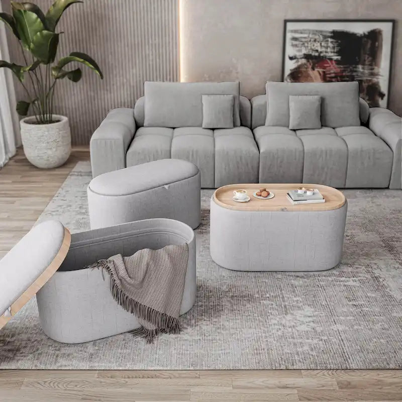 Versatile Reversible Ottoman with Spacious Storage for Stylish Living