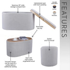 Pouf réversible et polyvalent avec un grand espace de rangement pour un style de vie élégant