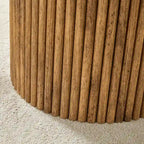 Table basse ronde moderne avec pieds cylindriques, table centrale en bois avec espace de rangement dissimulé, table à thé pour salon