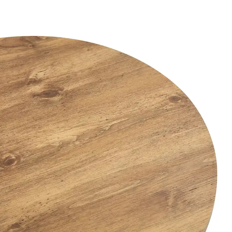 Table basse ronde moderne avec pieds cylindriques, table centrale en bois avec espace de rangement dissimulé, table à thé pour salon