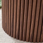 Table basse ronde moderne avec pieds cylindriques, table centrale en bois avec espace de rangement dissimulé, table à thé pour salon