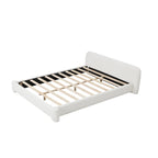 Cadre de lit rembourré pleine grandeur, lit plateforme moderne avec tête de lit à oreilles pour chambre d'amis, sommier non requis