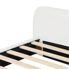 Cadre de lit rembourré pleine grandeur, lit plateforme moderne avec tête de lit à oreilles pour chambre d'amis, sommier non requis