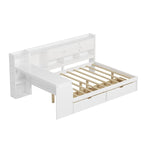 Lit d'angle en bois avec rangement, méridienne multifonctionnelle en forme de L avec bureau