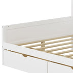 Lit d'angle en bois avec rangement, méridienne multifonctionnelle en forme de L avec bureau