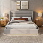 Button Tufted Platform Bed Frame King Size Upholstered Bed