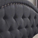 Cadre de lit plateforme capitonné à boutons, lit rembourré de taille king