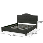 Cadre de lit plateforme capitonné à boutons, lit rembourré de taille king