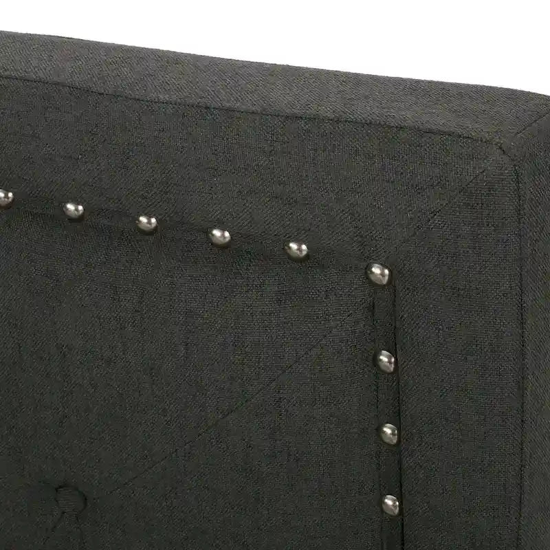 Cadre de lit plateforme capitonné à boutons, lit rembourré de taille king