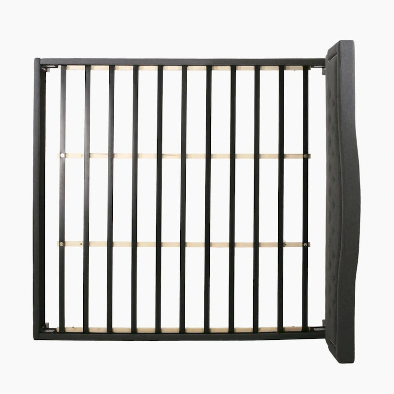 Cadre de lit plateforme capitonné à boutons, lit rembourré de taille king