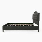 Cadre de lit plateforme capitonné à boutons, lit rembourré de taille king