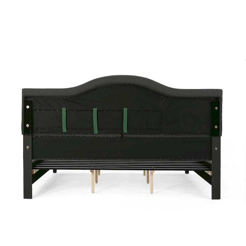 Cadre de lit plateforme capitonné à boutons, lit rembourré de taille king