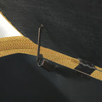 Banc de rangement ovale rembourré avec grand espace de rangement, repose-pieds en lin pour chambre ou salon