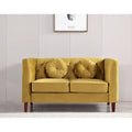 Canapé Chesterfield classique en velours avec pieds en bois, US PRIDE FURNITURE