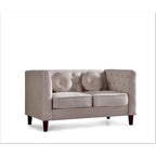 Canapé Chesterfield classique en velours avec pieds en bois, US PRIDE FURNITURE