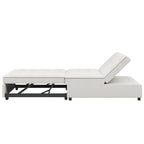 Canapé-lit 3 places 4 en 1 en lin de 72,5 pouces avec dossier réglable sur 5 positions et poche de rangement