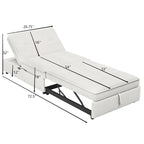 Canapé-lit 3 places 4 en 1 en lin de 72,5 pouces avec dossier réglable sur 5 positions et poche de rangement