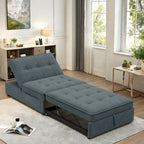 Canapé-lit 3 places 4 en 1 en lin de 72,5 pouces avec dossier réglable sur 5 positions et poche de rangement