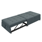 Canapé-lit 3 places 4 en 1 en lin de 72,5 pouces avec dossier réglable sur 5 positions et poche de rangement