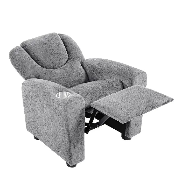 Fauteuil inclinable pour enfants avec repose-pieds et porte-gobelets