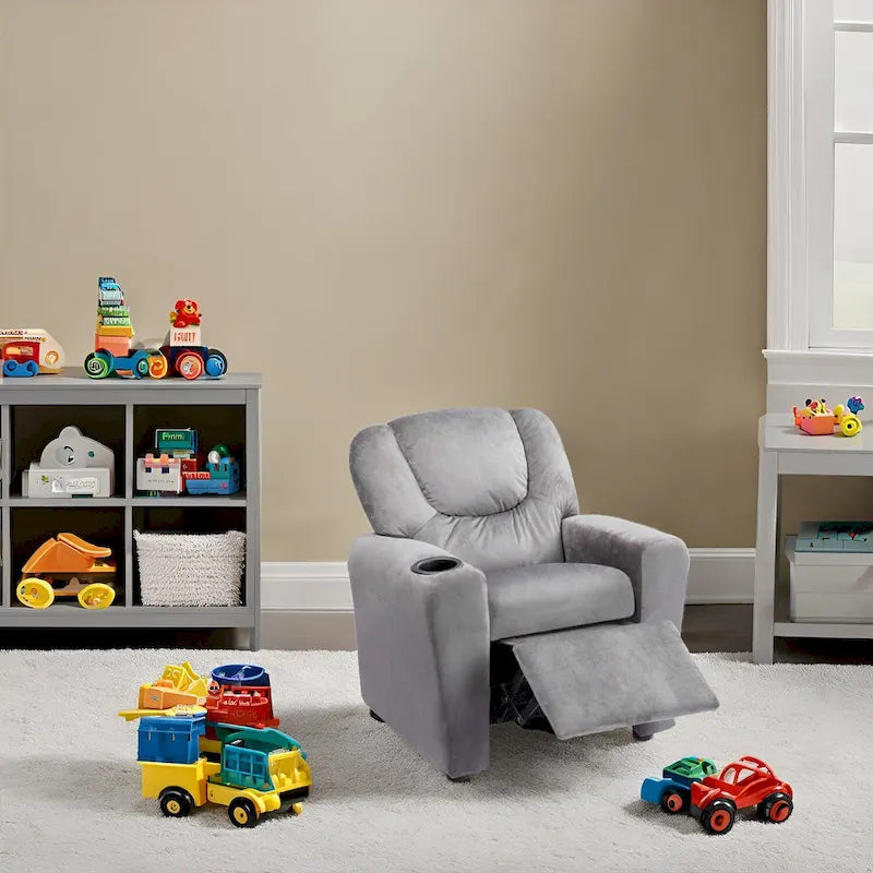 Fauteuil inclinable pour enfants avec repose-pieds et porte-gobelets