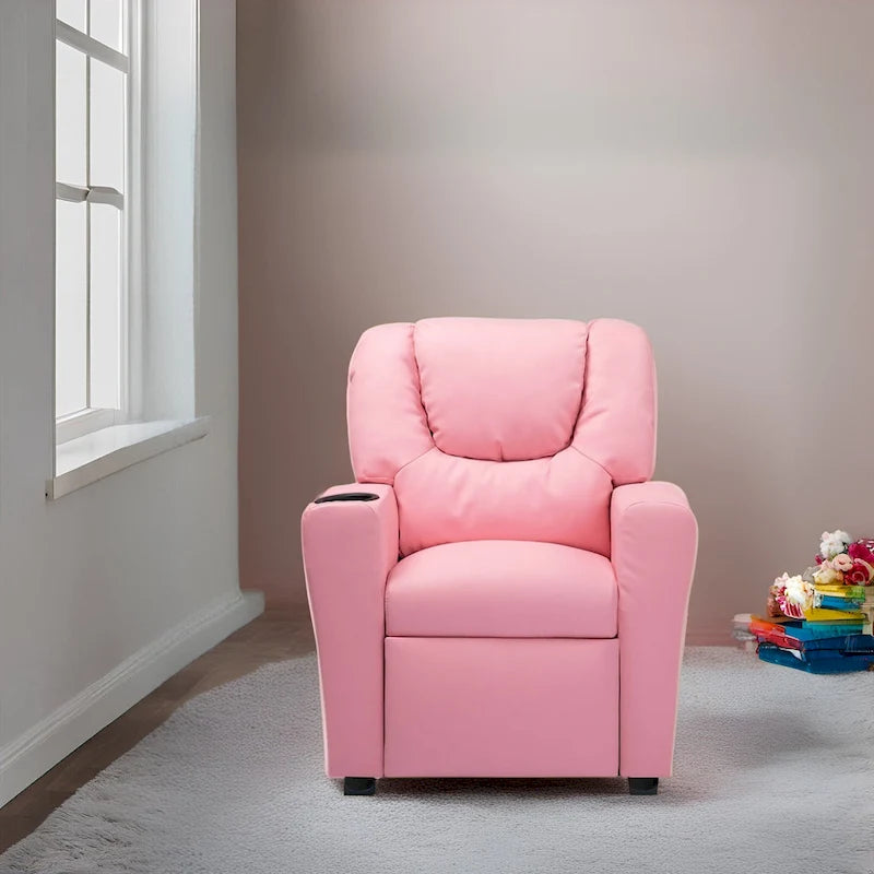 Fauteuil inclinable pour enfants avec repose-pieds et porte-gobelets