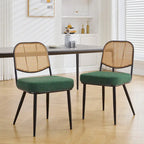 Ensemble de 2 chaises de salle à manger rembourrées en rotin - 33,86 cm (H) x 18,9 cm (L) x 22,83 cm (P)