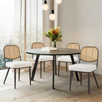 Ensemble de 2 chaises de salle à manger rembourrées en rotin - 33,86 cm (H) x 18,9 cm (L) x 22,83 cm (P)