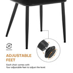 Ensemble de 2 chaises de salle à manger rembourrées en rotin - 33,86 cm (H) x 18,9 cm (L) x 22,83 cm (P)