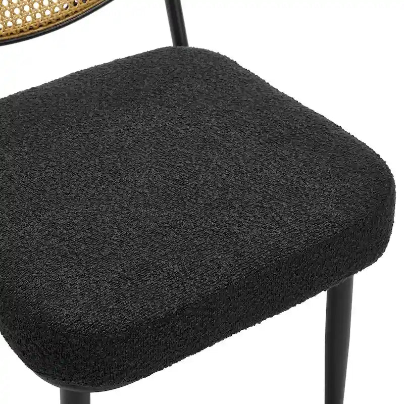 Ensemble de 2 chaises de salle à manger rembourrées en rotin - 33,86 cm (H) x 18,9 cm (L) x 22,83 cm (P)