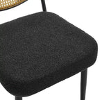 Ensemble de 2 chaises de salle à manger rembourrées en rotin - 33,86 cm (H) x 18,9 cm (L) x 22,83 cm (P)