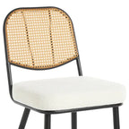 Ensemble de 2 chaises de salle à manger rembourrées en rotin - 33,86 cm (H) x 18,9 cm (L) x 22,83 cm (P)