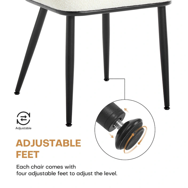 Ensemble de 2 chaises de salle à manger rembourrées en rotin - 33,86 cm (H) x 18,9 cm (L) x 22,83 cm (P)