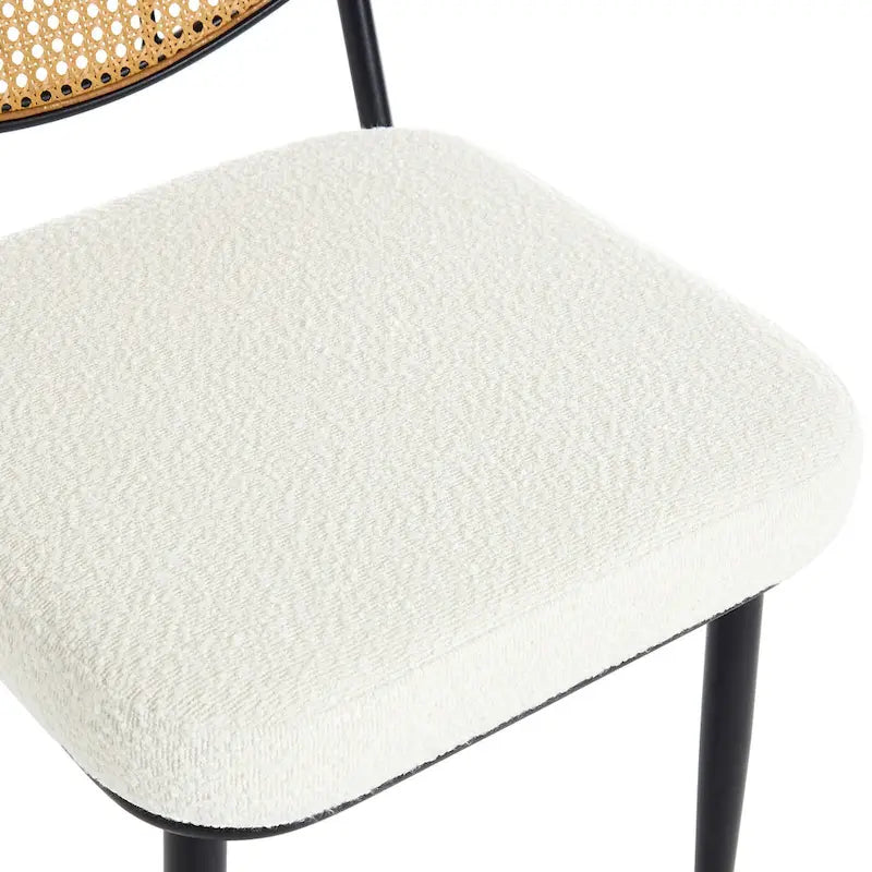 Ensemble de 2 chaises de salle à manger rembourrées en rotin - 33,86 cm (H) x 18,9 cm (L) x 22,83 cm (P)