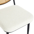 Ensemble de 2 chaises de salle à manger rembourrées en rotin - 33,86 cm (H) x 18,9 cm (L) x 22,83 cm (P)