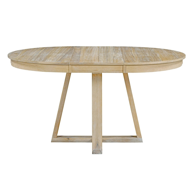 Ensemble de salle à manger rond extensible 5 pièces, ensemble de meubles de cuisine en bois avec rallonge amovible et 4 chaises rembourrées