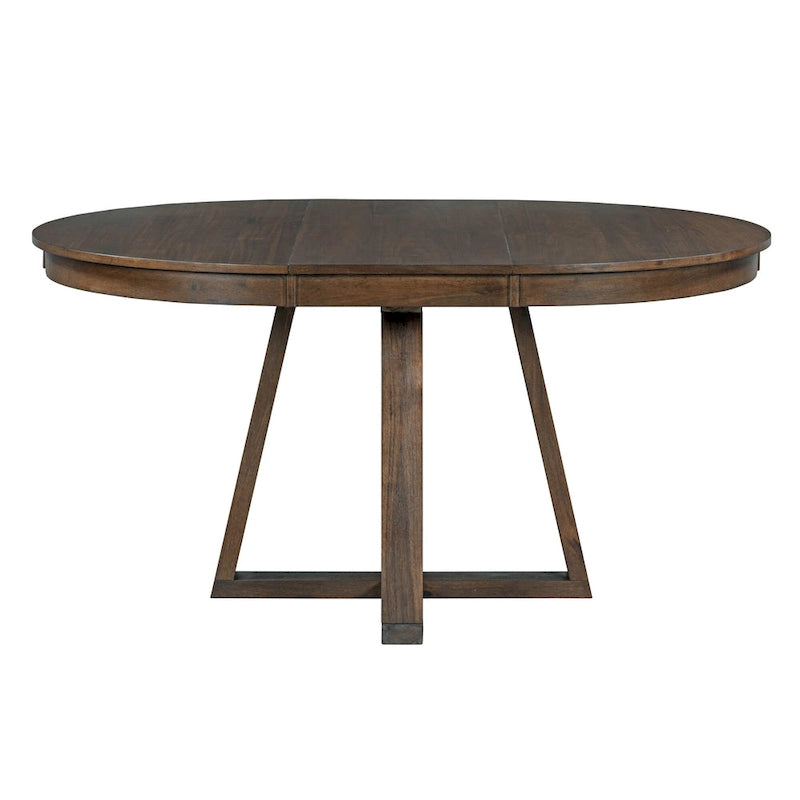 Ensemble de salle à manger rond extensible 5 pièces, ensemble de meubles de cuisine en bois avec rallonge amovible et 4 chaises rembourrées