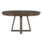 Ensemble de salle à manger rond extensible 5 pièces, ensemble de meubles de cuisine en bois avec rallonge amovible et 4 chaises rembourrées