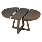 Ensemble de salle à manger rond extensible 5 pièces, ensemble de meubles de cuisine en bois avec rallonge amovible et 4 chaises rembourrées